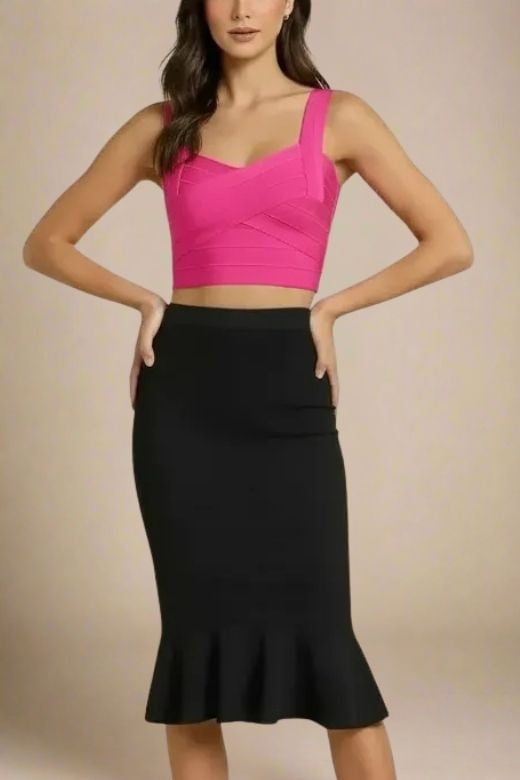 Jay Bandage Crop Top - Hot Pink
