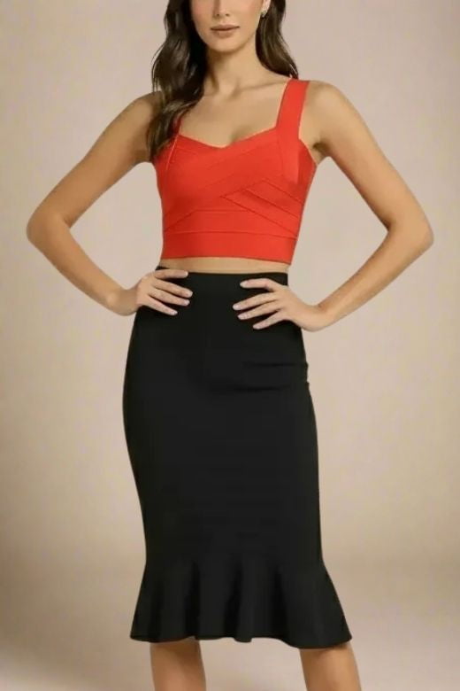 Jay Bandage Crop Top - Lipstick Red