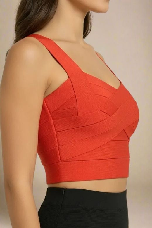 Jay Bandage Crop Top - Lipstick Red