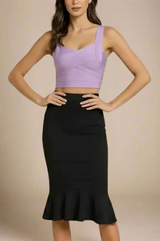 Jay Bandage Crop Top - Violet Purple