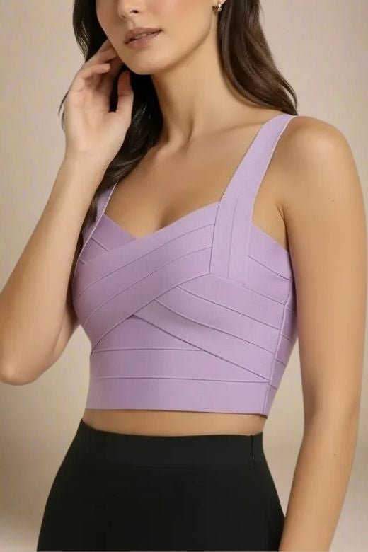 Jay Bandage Crop Top - Violet Purple