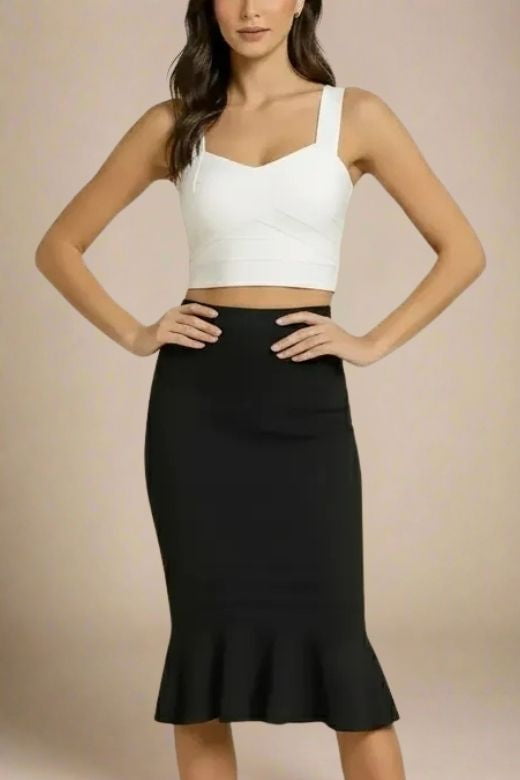 Jay Bandage Crop Top - White Pearl