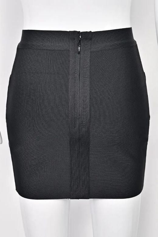 Jay High Waist Bandage Mini Skirt - Classic Black