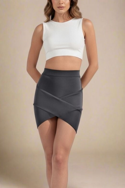 Jay High Waist Bandage Mini Skirt - Classic Black