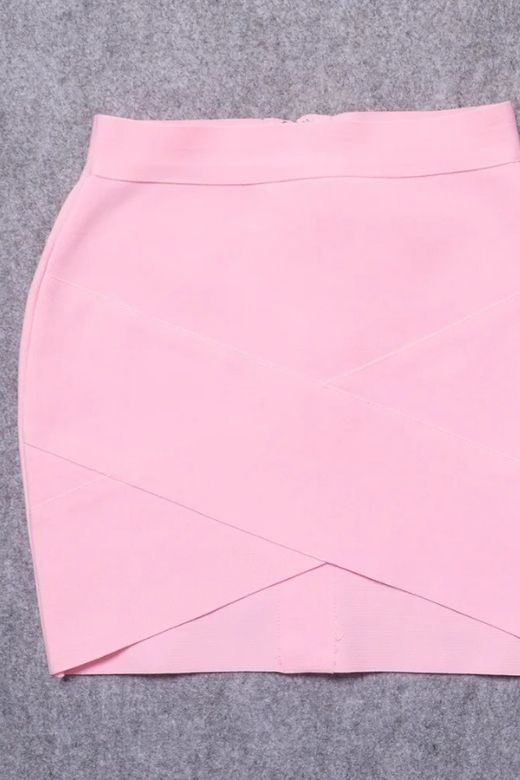 Jay High Waist Bandage Mini Skirt - Dusty Pink