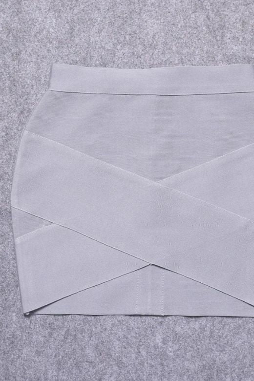 Jay High Waist Bandage Mini Skirt - Grey