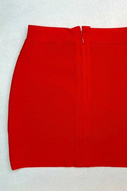 Jay High Waist Bandage Mini Skirt - Lipstick Red