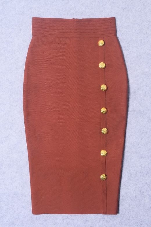 Jessie Midi Pencil Skirt - Tan Brown