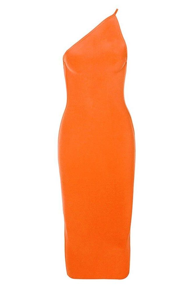 Joi Bodycon Midi Dress - Apricot Orange (Sale)