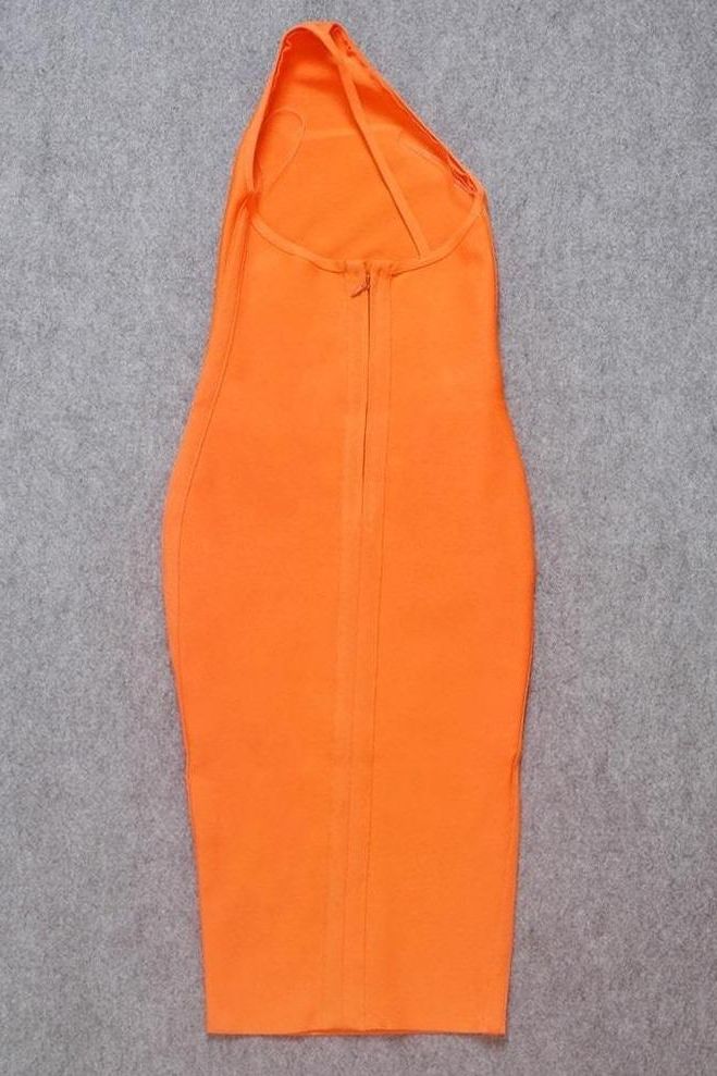Joi Bodycon Midi Dress - Apricot Orange (Sale)