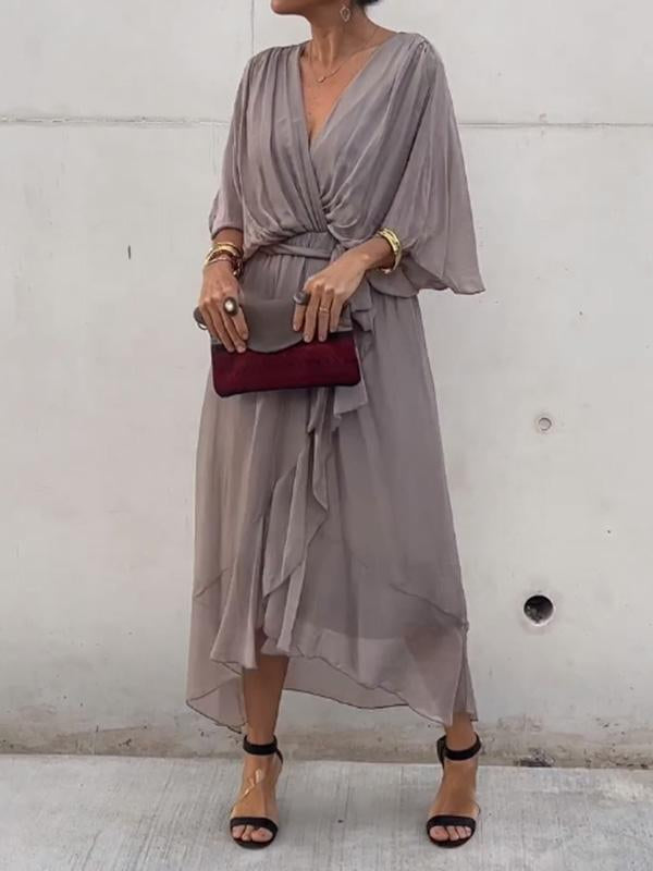 Beatrice Statement Dress with V Neckline Occasion Edit