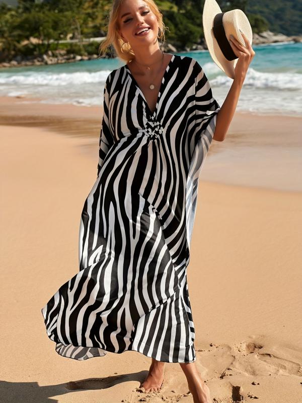 Abigail Effortless and Lightweight Zebra Beach Dress for Summer Chic Silhouette Collection