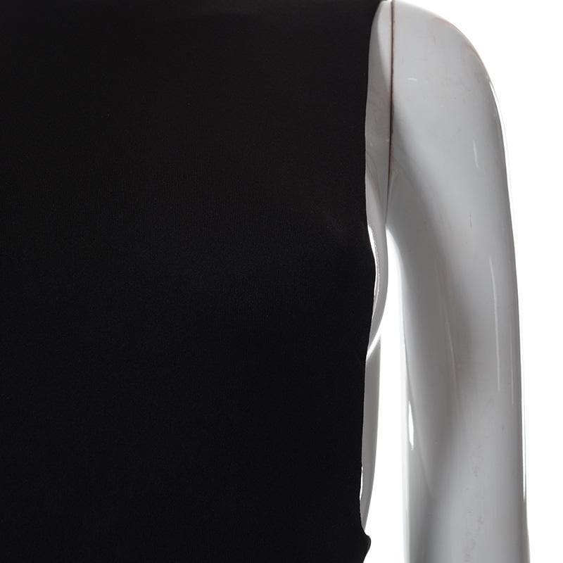 Round neck hollow out sleeveless mini dress