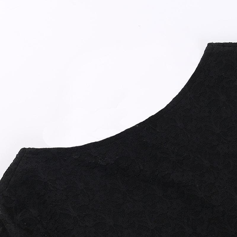 Lace solid long sleeve backless hollow out self tie mini dress