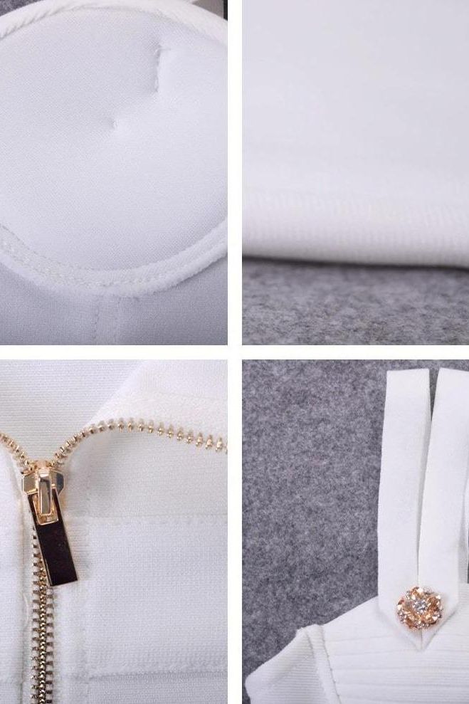 Kate Bandage Dress - White Pearl (Sale)