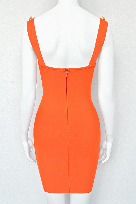 Kiki Bandage Mini Dress - Apricot Orange