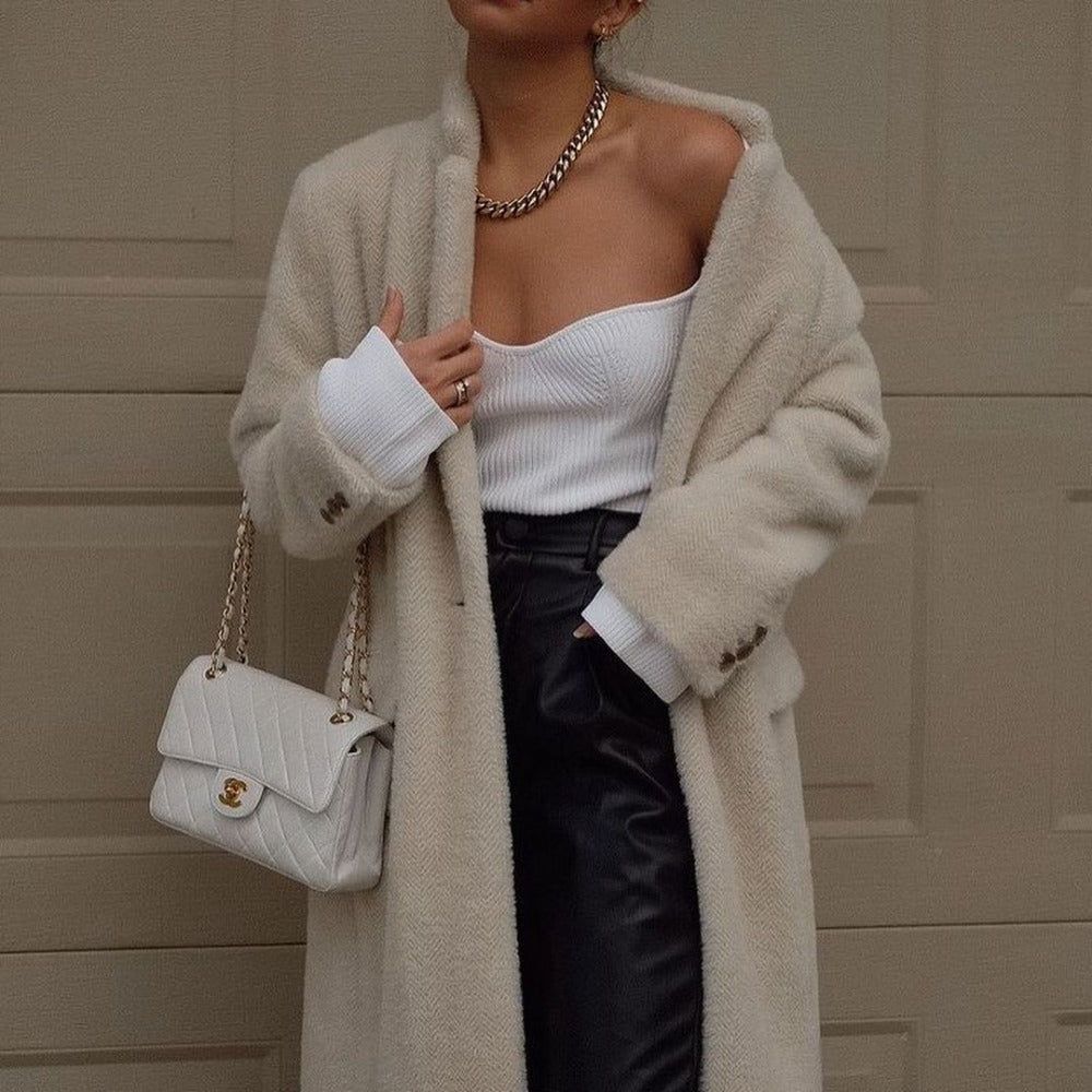 Square Neck Off-Shoulder Ribbed Knit Long Sleeve Sweater