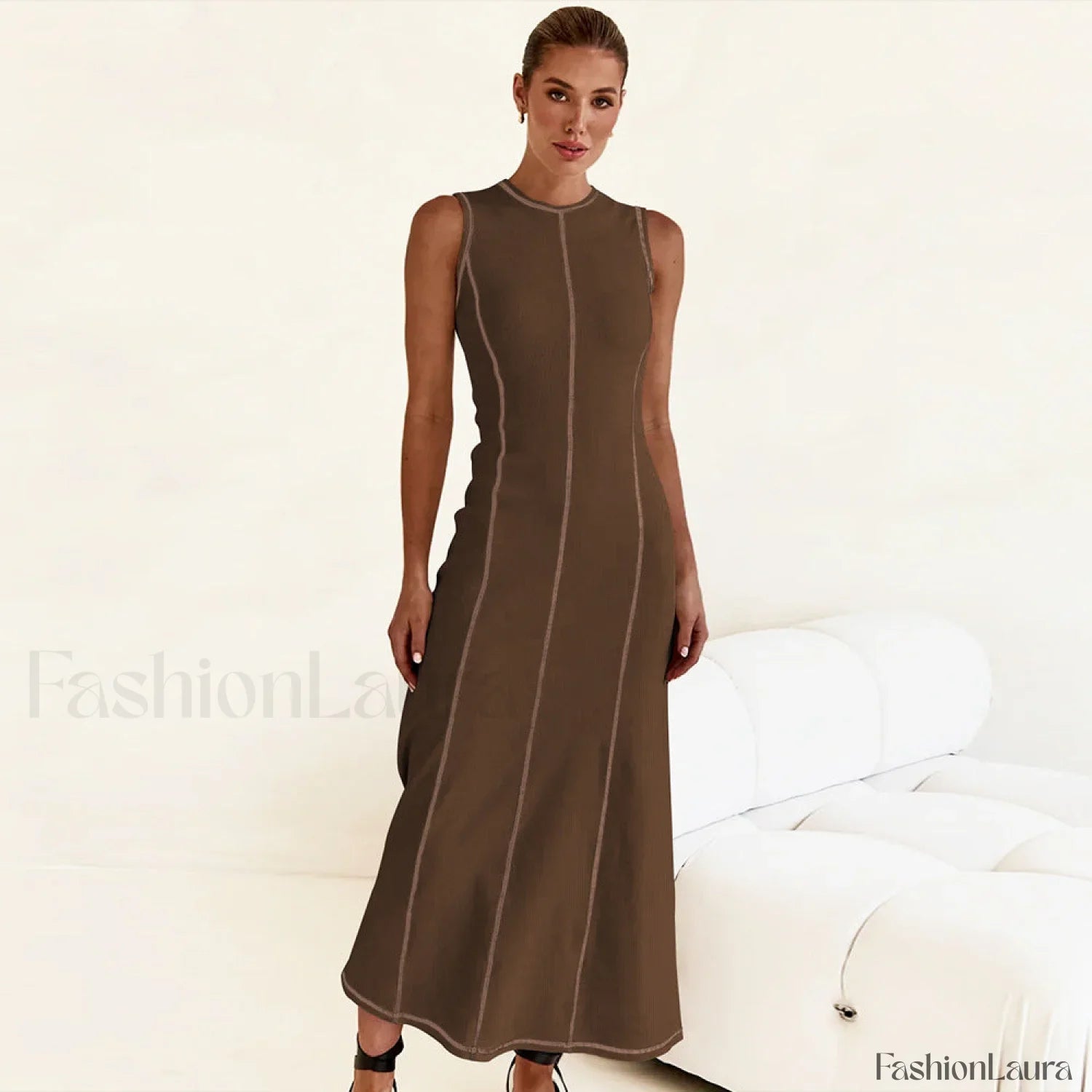 Knit Sleeveless A-Line Retro Work Dress