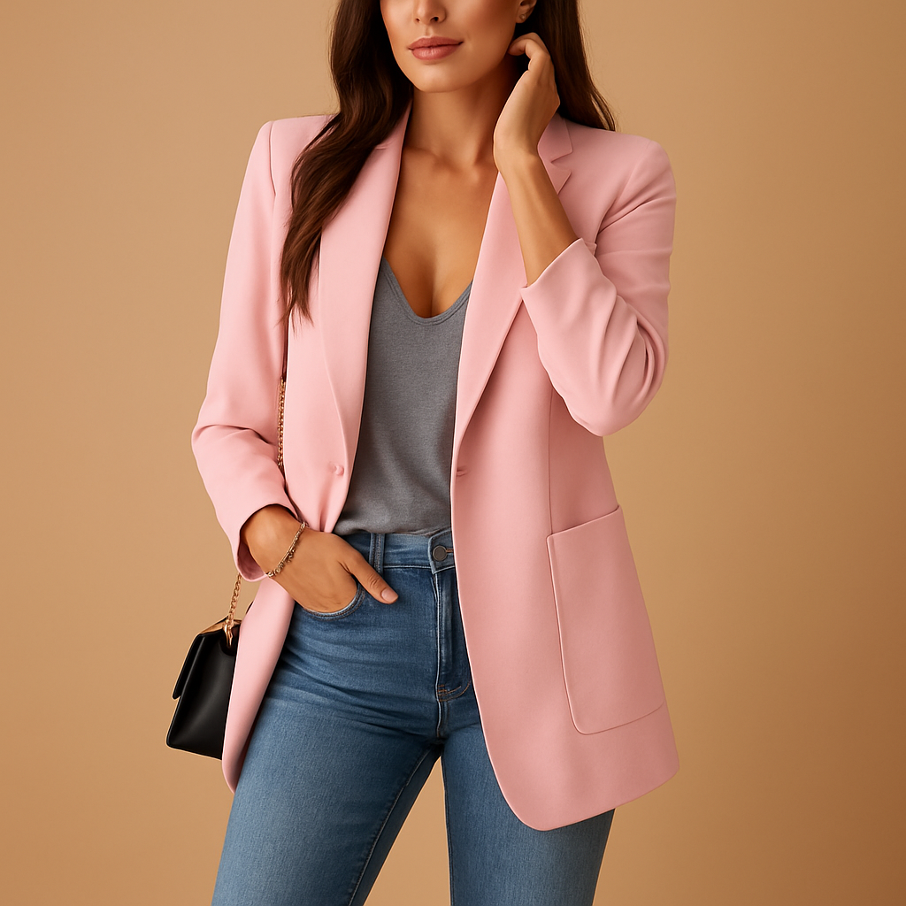 Notched Lapel Single Button Longline Tailored Blazer