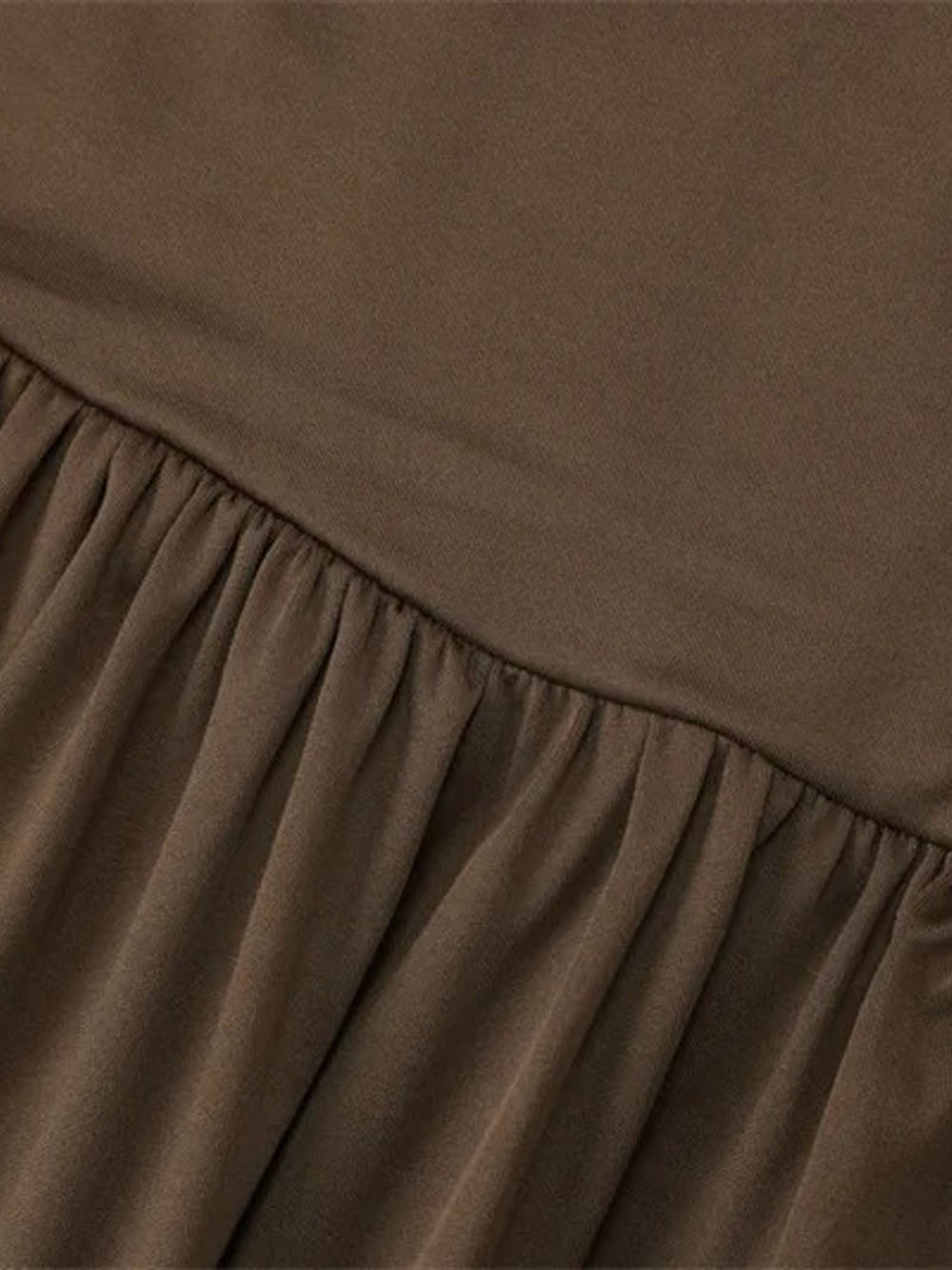 Long Sleeve Ruched Drop Waist Pleated Flowy Maxi Dress 4