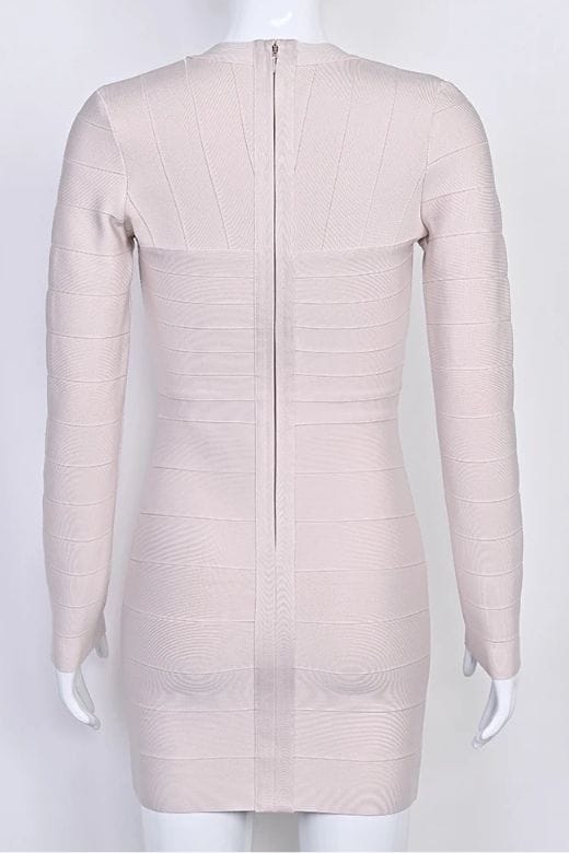 Lisa Long Sleeve Bandage Mini Dress - Cream
