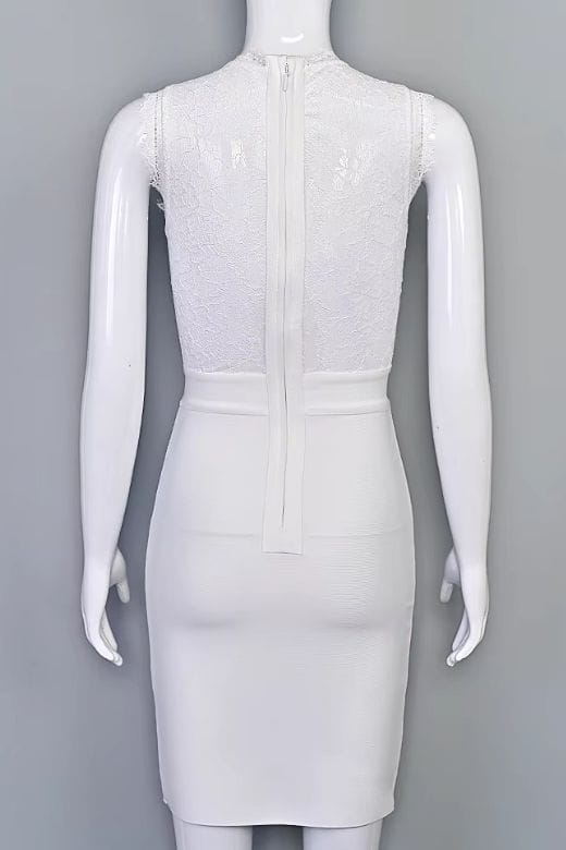 Lori Bodycon Dress - White Pearl