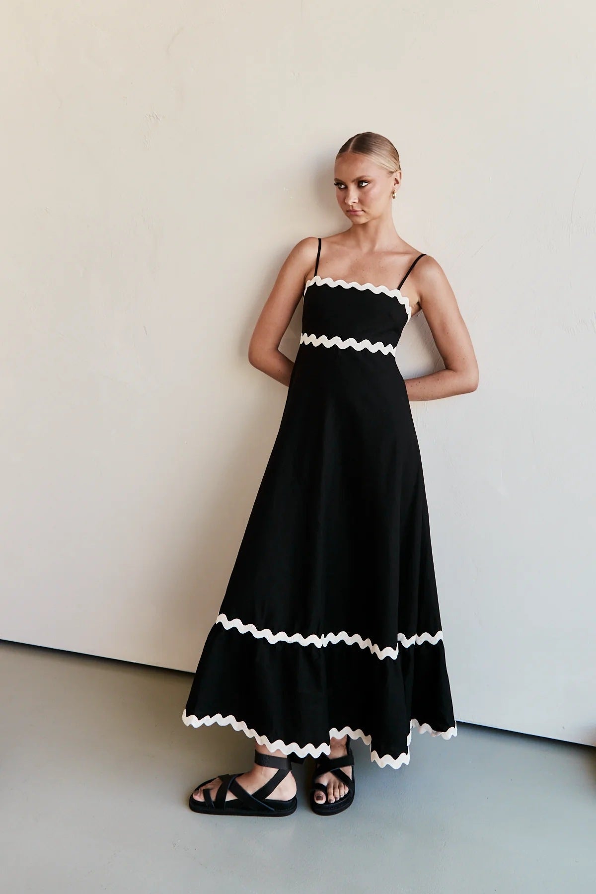 Nora Luxe Contrast Long Capri Dress Evening Wear Edit