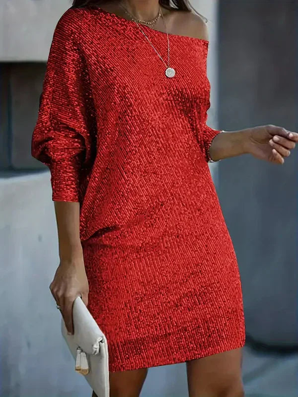 Francisca Aesthetic Contrast Sequin Party Dress for Women Elevated Occasion Wear