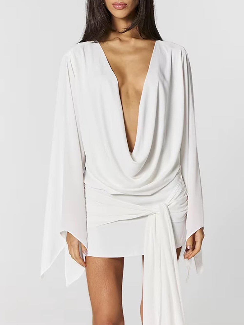 Margot Draped Open Back Mini Dress