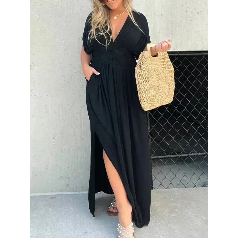 Alessia V-neck Maxi Dress for Women Weekend Casual Style
