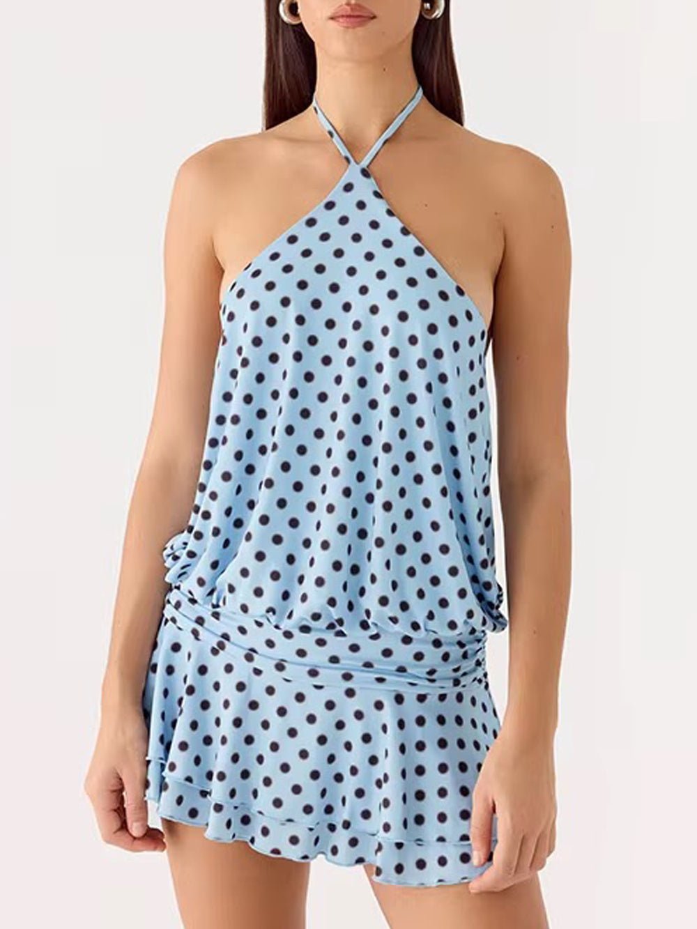 Mila Halter Polka Dot Shorts Set