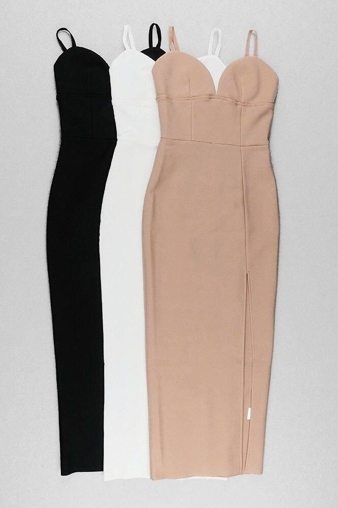 Milan Bandage Midi Dress - Nude (Sale)