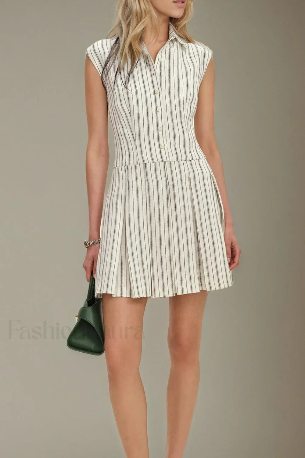 Minimalist Slimming Sleeveless Button-Front Work Dress