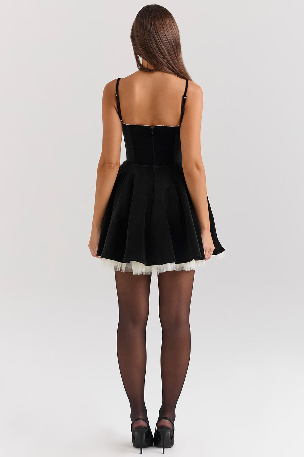 Velvet Tulle Mini Dress