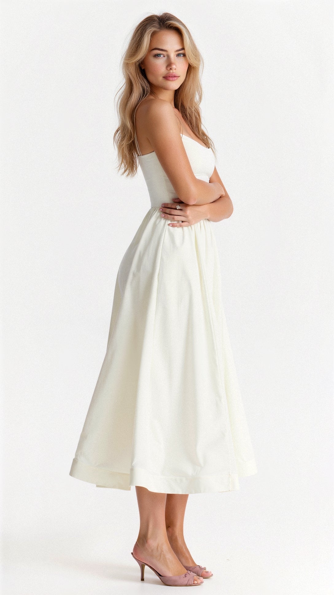 Mia Premium Off the Shoulder Midi Dress Elevated Occasion Wear