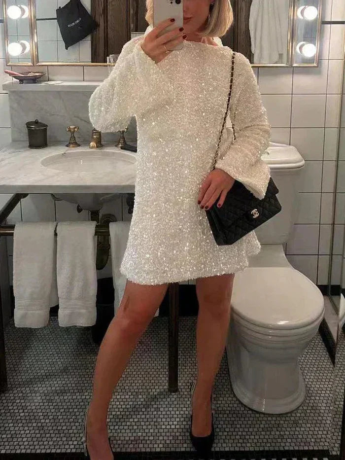 Elisa Minimalist Glitter Dress Designer Edit