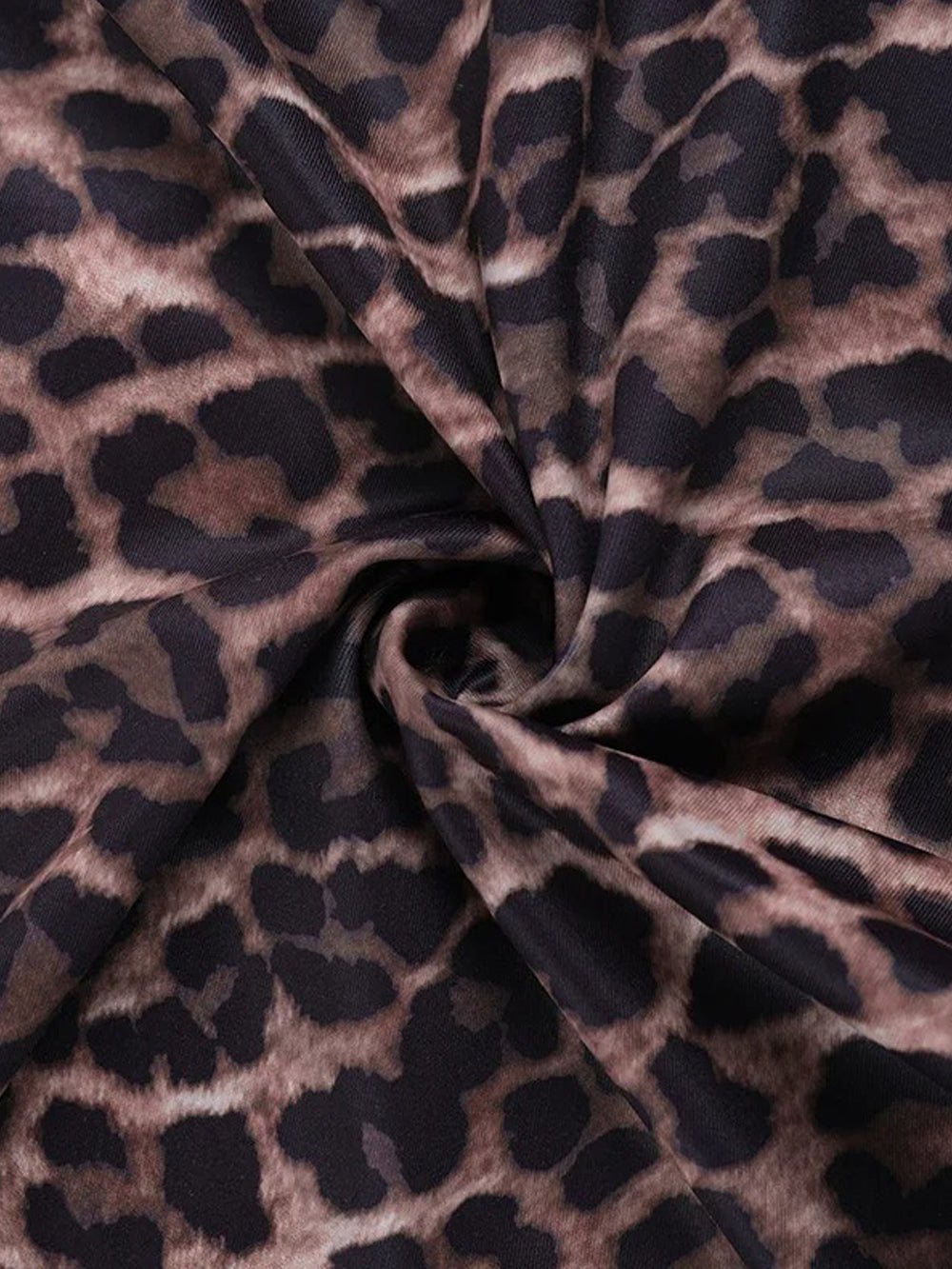 Leopard Spaghetti Strap Deep V-Neck Ruched Lettuce Hem Bodycon Maxi Dress 8