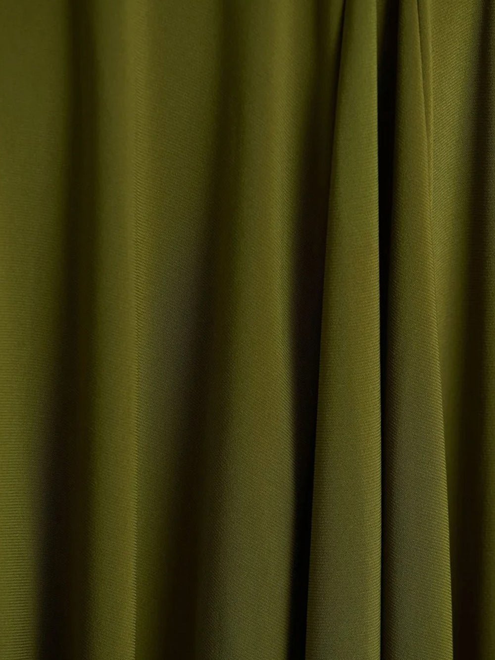 Green Long Sleeve Asymmetric Neck Ring Detail Ruched Drape High Low Bodycon Midi Dress 4