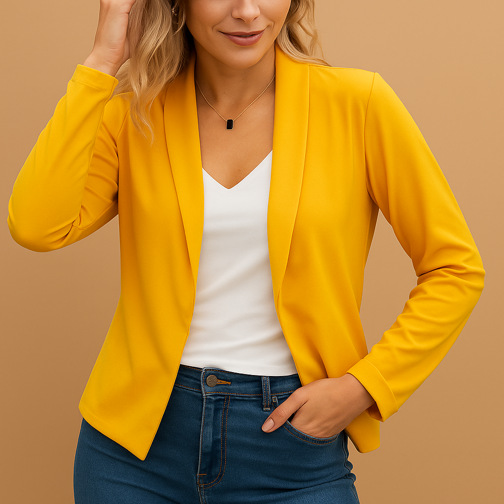 Shawl Collar Open Front Long Sleeve Cropped Blazer 3