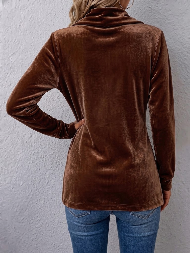 Lapel Collar Velvet Button Accent Open Front Jacket 3