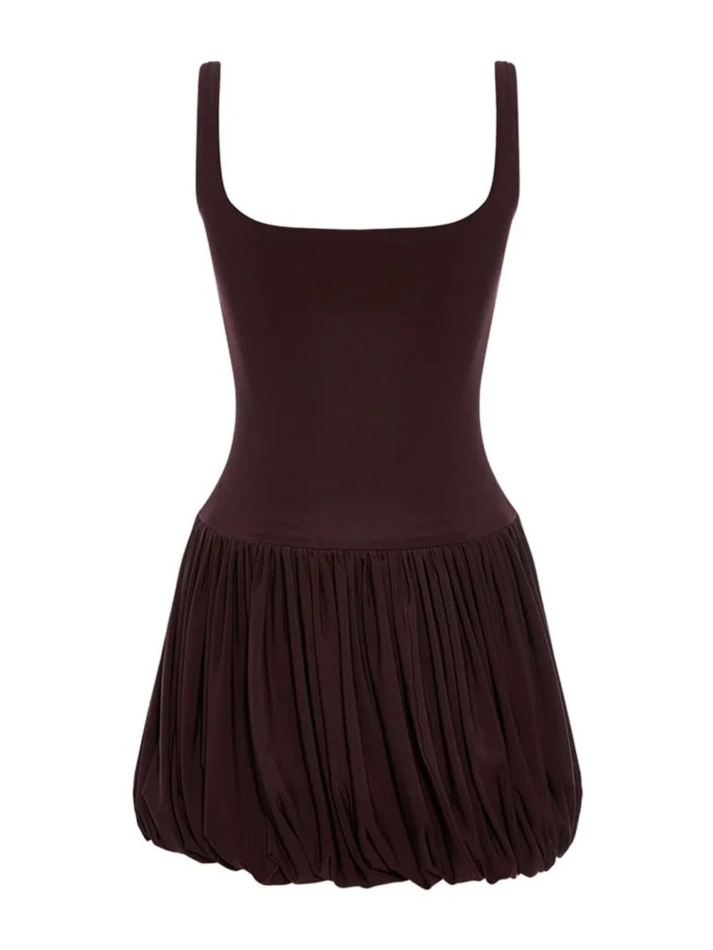 Wide Strap Corset Bustier Gathered Bubble Hem Mini Dress 6