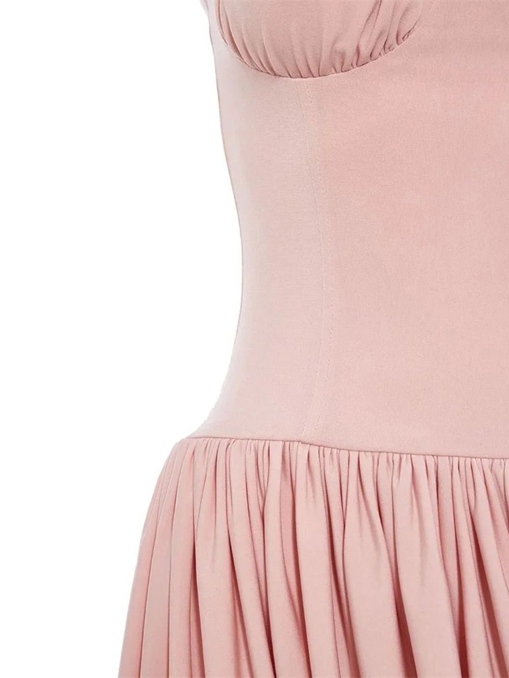 Wide Strap Corset Bustier Gathered Bubble Hem Mini Dress 5