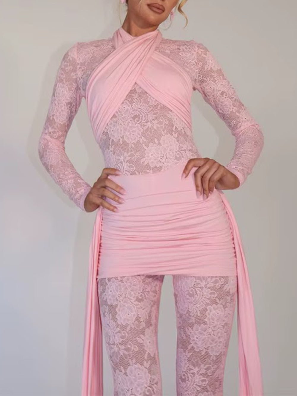 Paloma Lace Mesh Pants Set