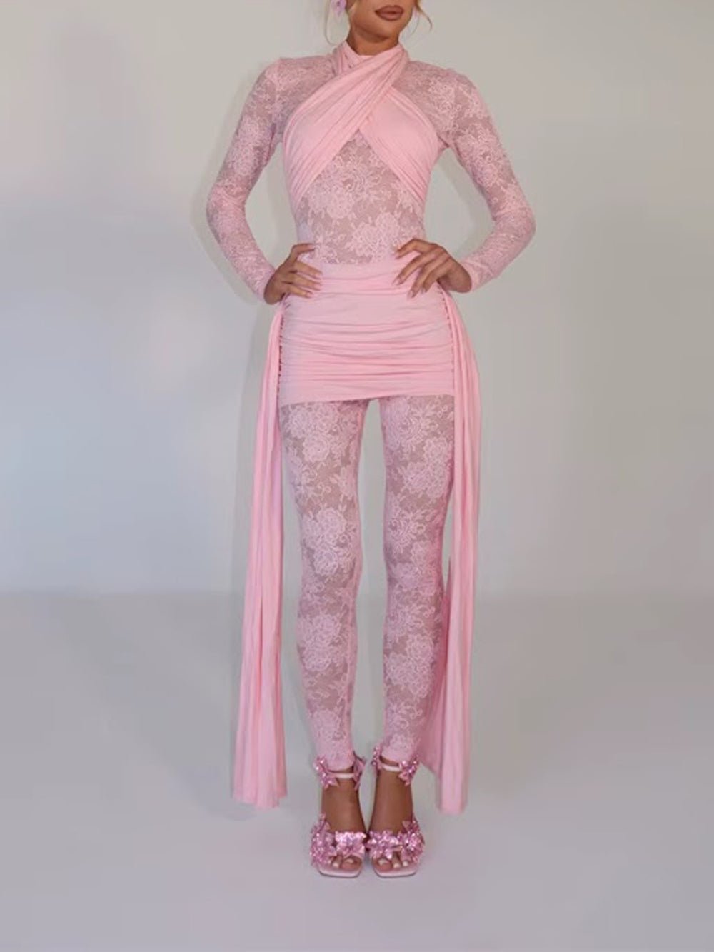 Paloma Lace Mesh Pants Set