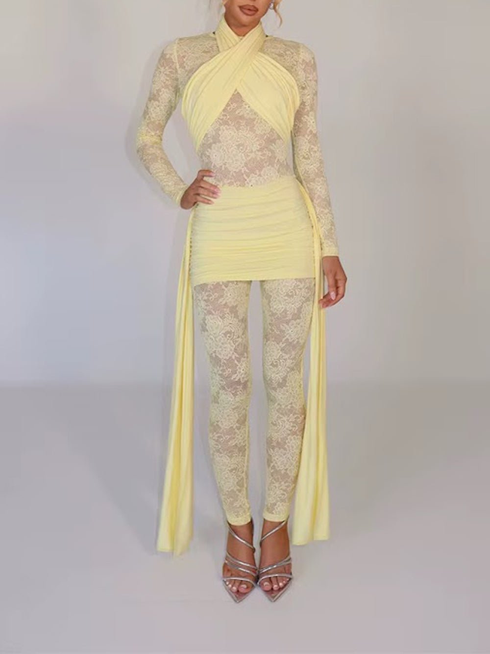 Paloma Lace Mesh Pants Set