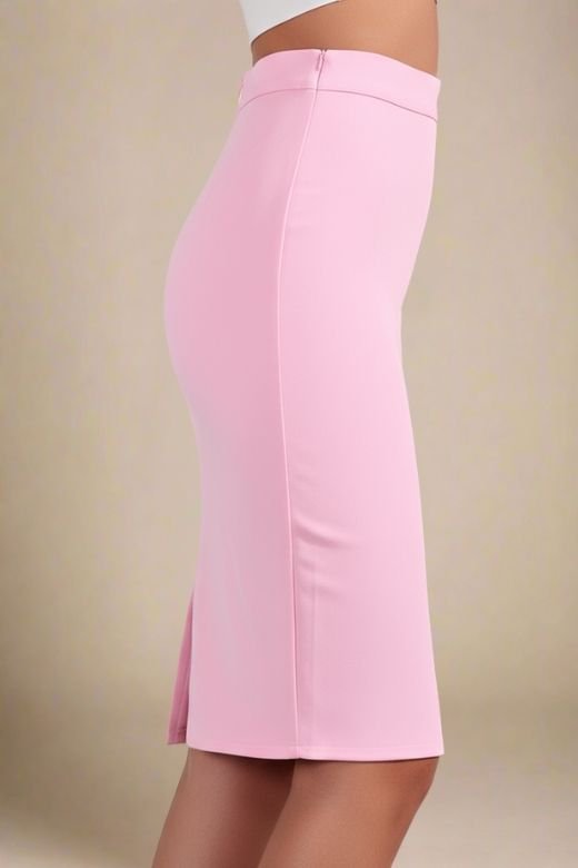 Pencil High Waist Bandage Knee Length Skirt - Blush Pink