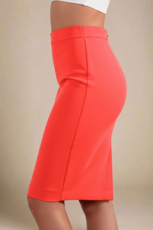 Pencil High Waist Bandage Knee Length Skirt - Lipstick Red