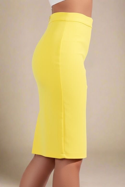 Pencil High Waist Bandage Knee Length Skirt - Sun Yellow