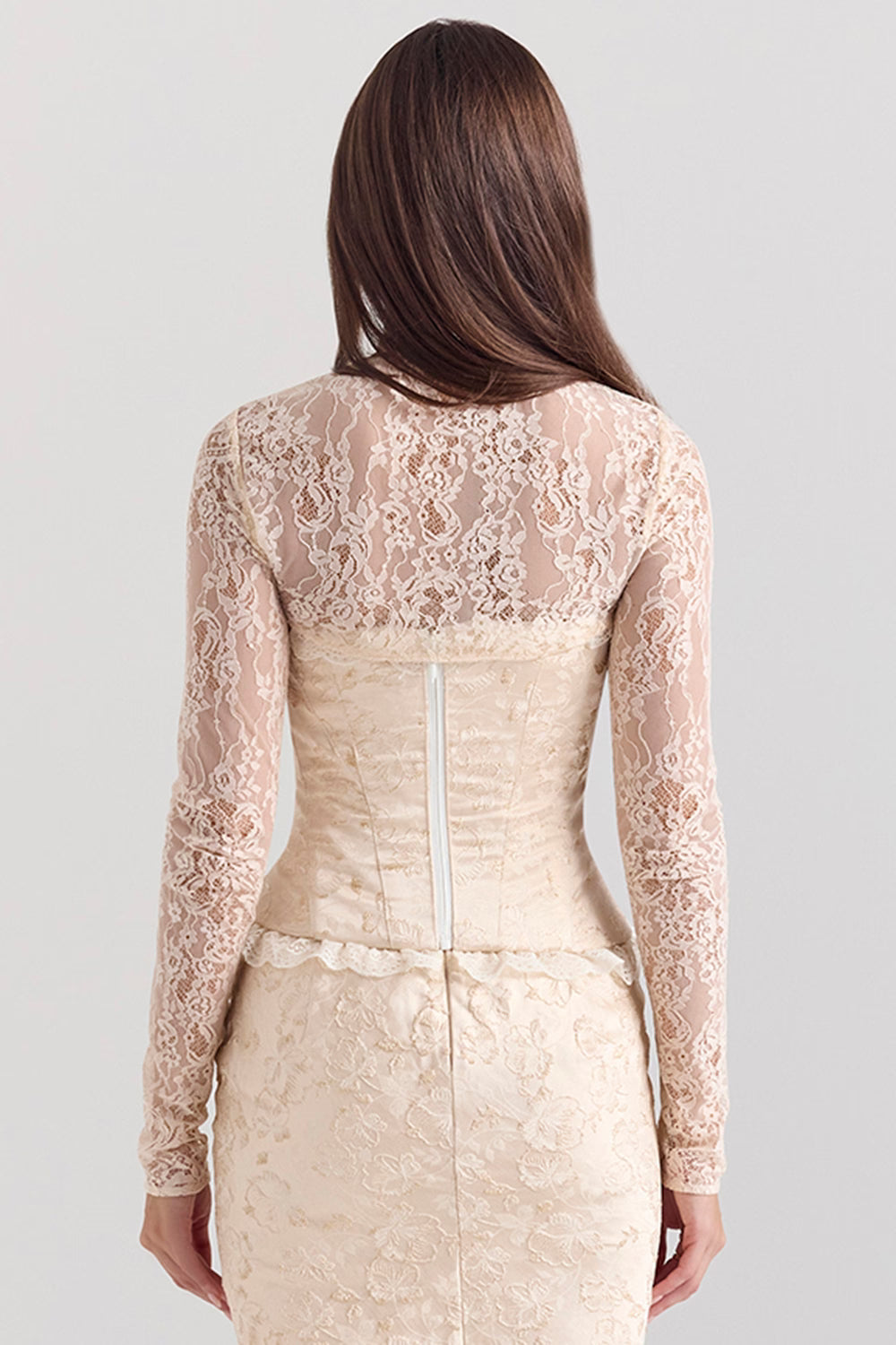 Metallic Jacquard Corset & Bolero & Maxi Skirt
