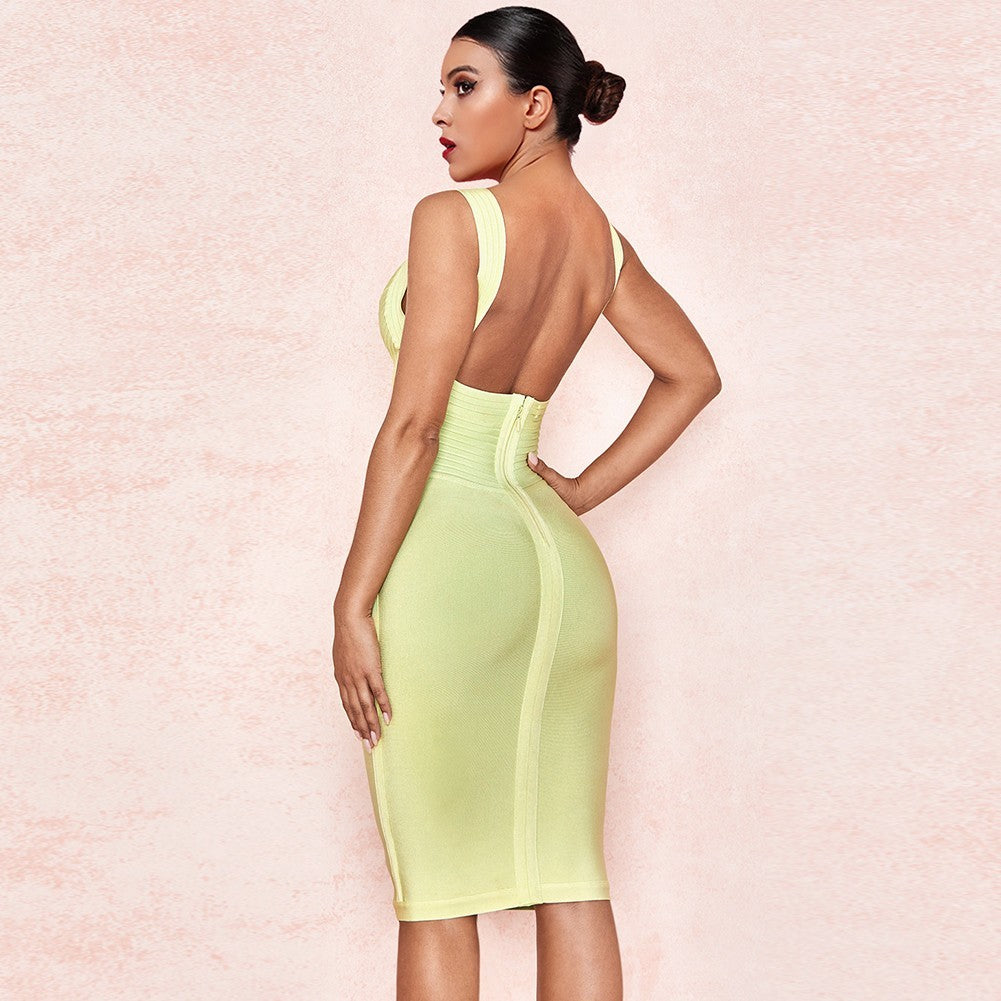 Strappy Sleeveless Elegant Mini Bandage Dress PF19114